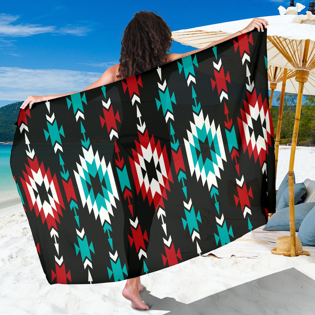 Native Pattern Print Design A08 Sarong Pareo Wrap