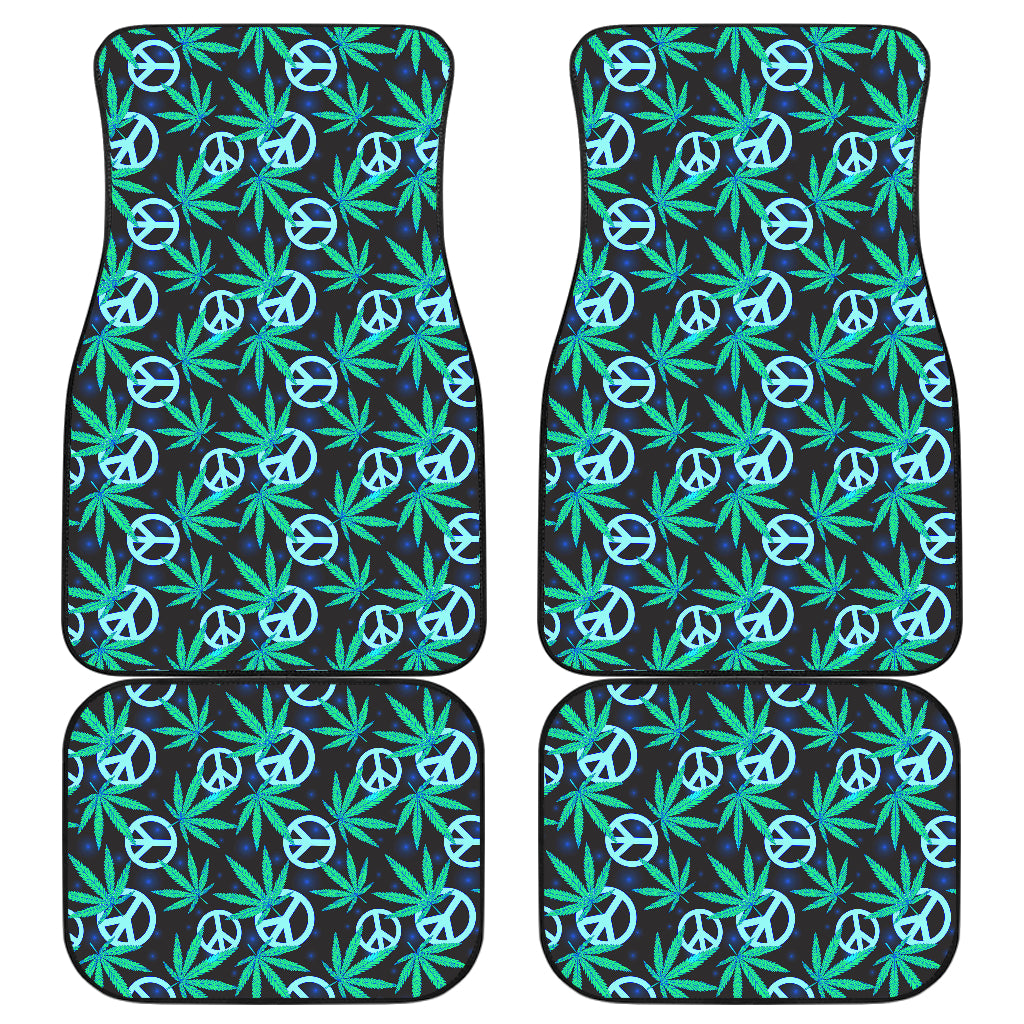 Peace Sign Themed Design Print Car Floor Mats Front Back
