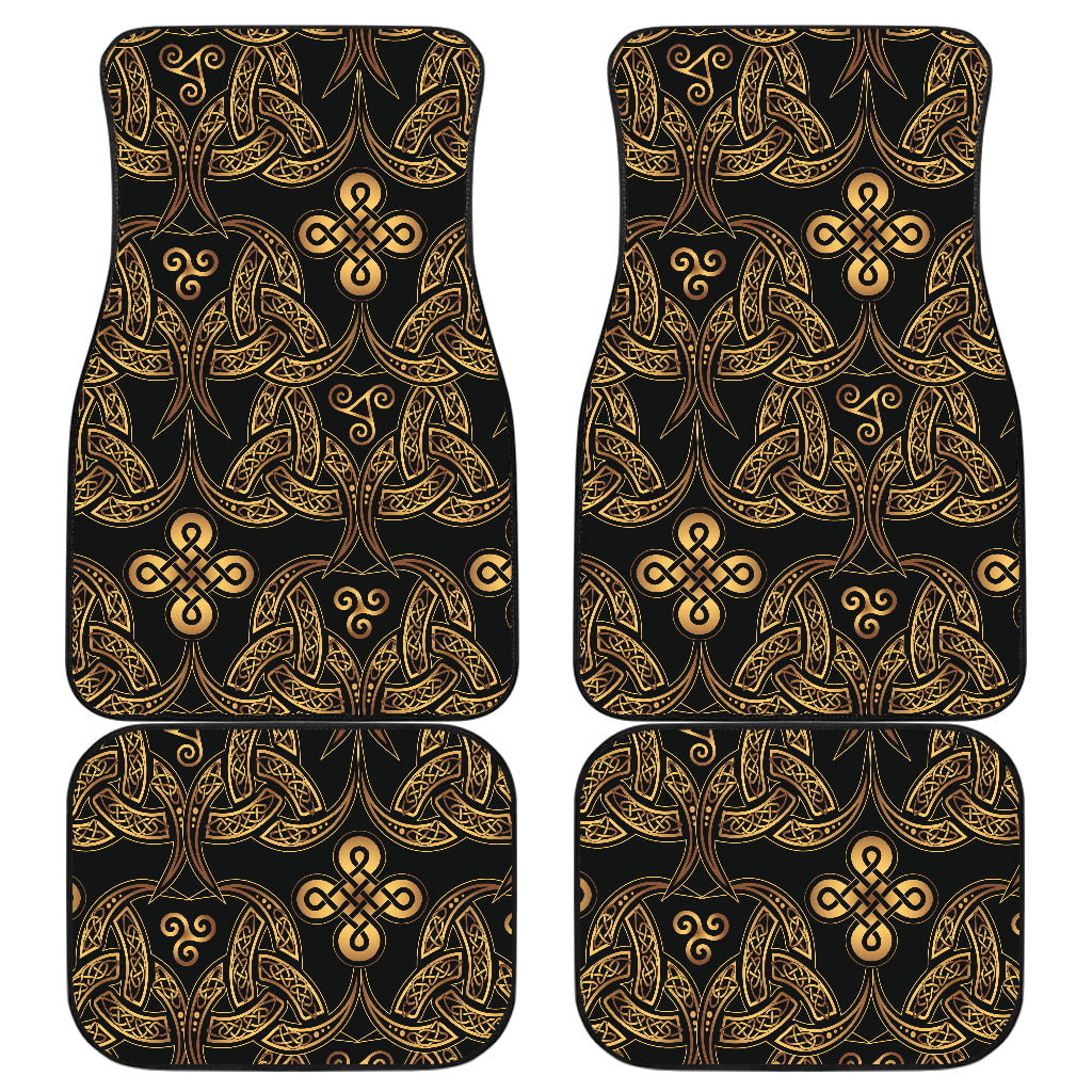 Celtic Knot Gold Design Car Floor Mats Front Back