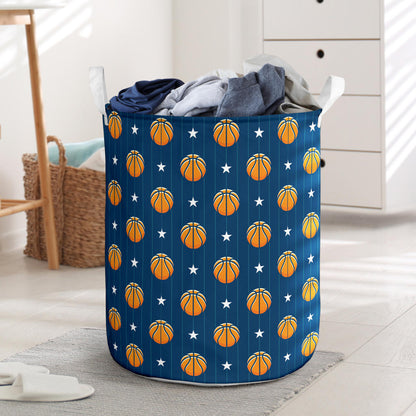 Basketball Star Print Pattern Laundry Basket