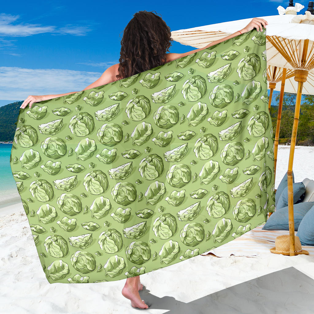Brussels Sprouts Pattern Print Design 01 Sarong Pareo Wrap