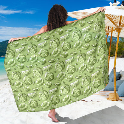 Brussels Sprouts Pattern Print Design 01 Sarong Pareo Wrap