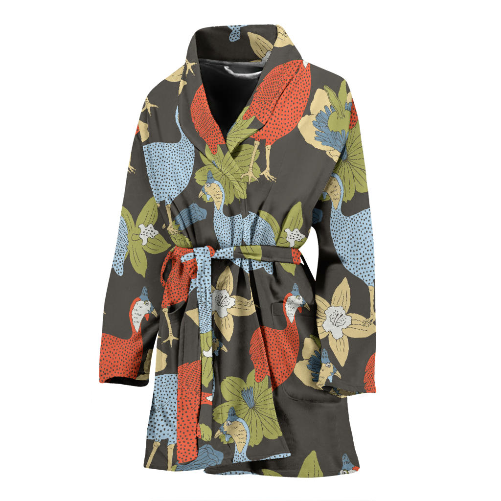Guinea Fowl Pattern Print Design 02 Women Bathrobe