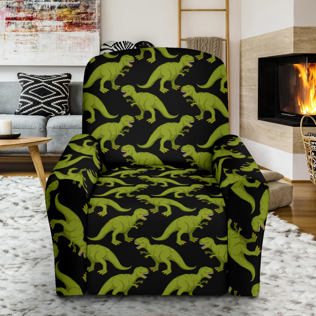 T Rex Pattern Print Design A02 Recliner Slipcover with Pocket