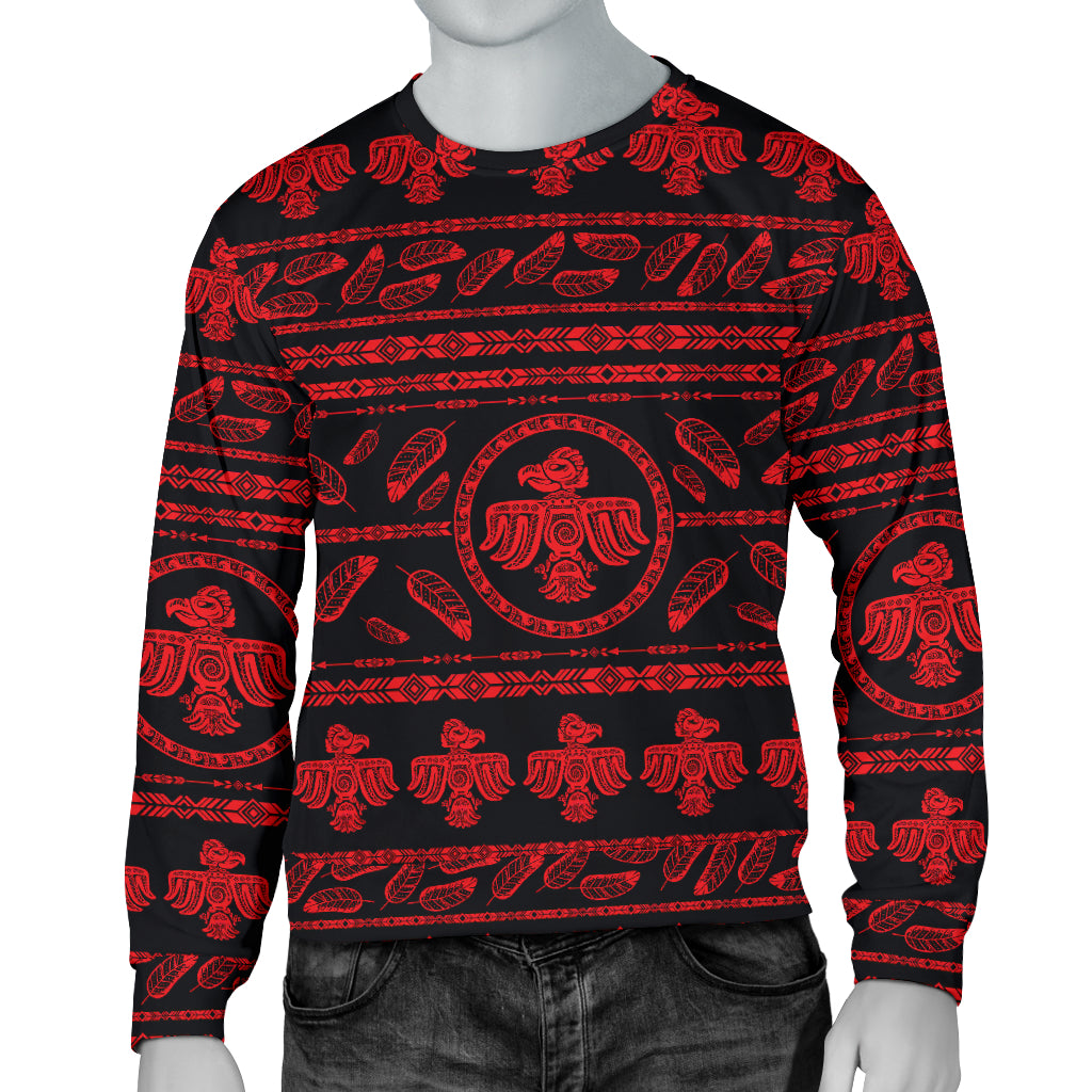 Native American Eagle Themed Print Men Long Sleeve Sweatshirt