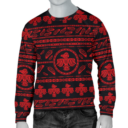 Native American Eagle Themed Print Men Long Sleeve Sweatshirt