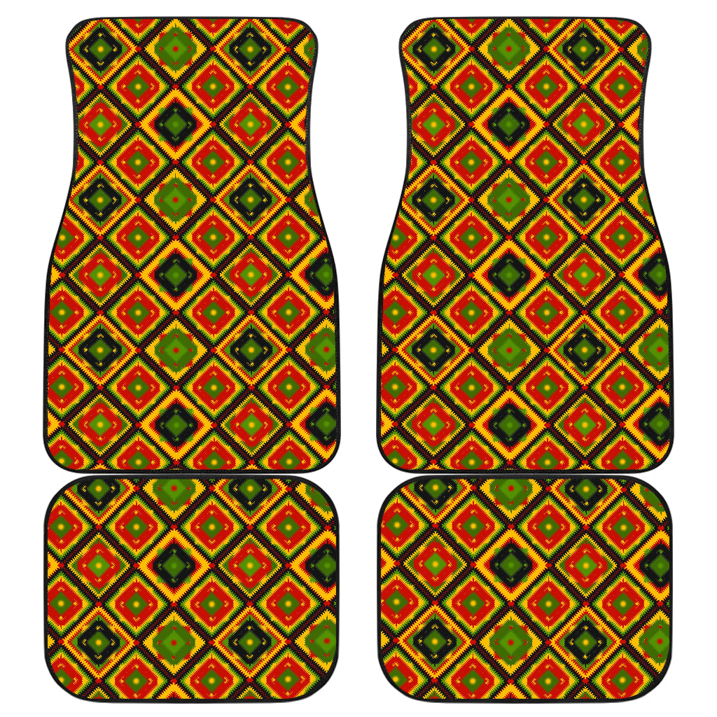 Rasta Reggae Color Pattern Car Floor Mats Front Back