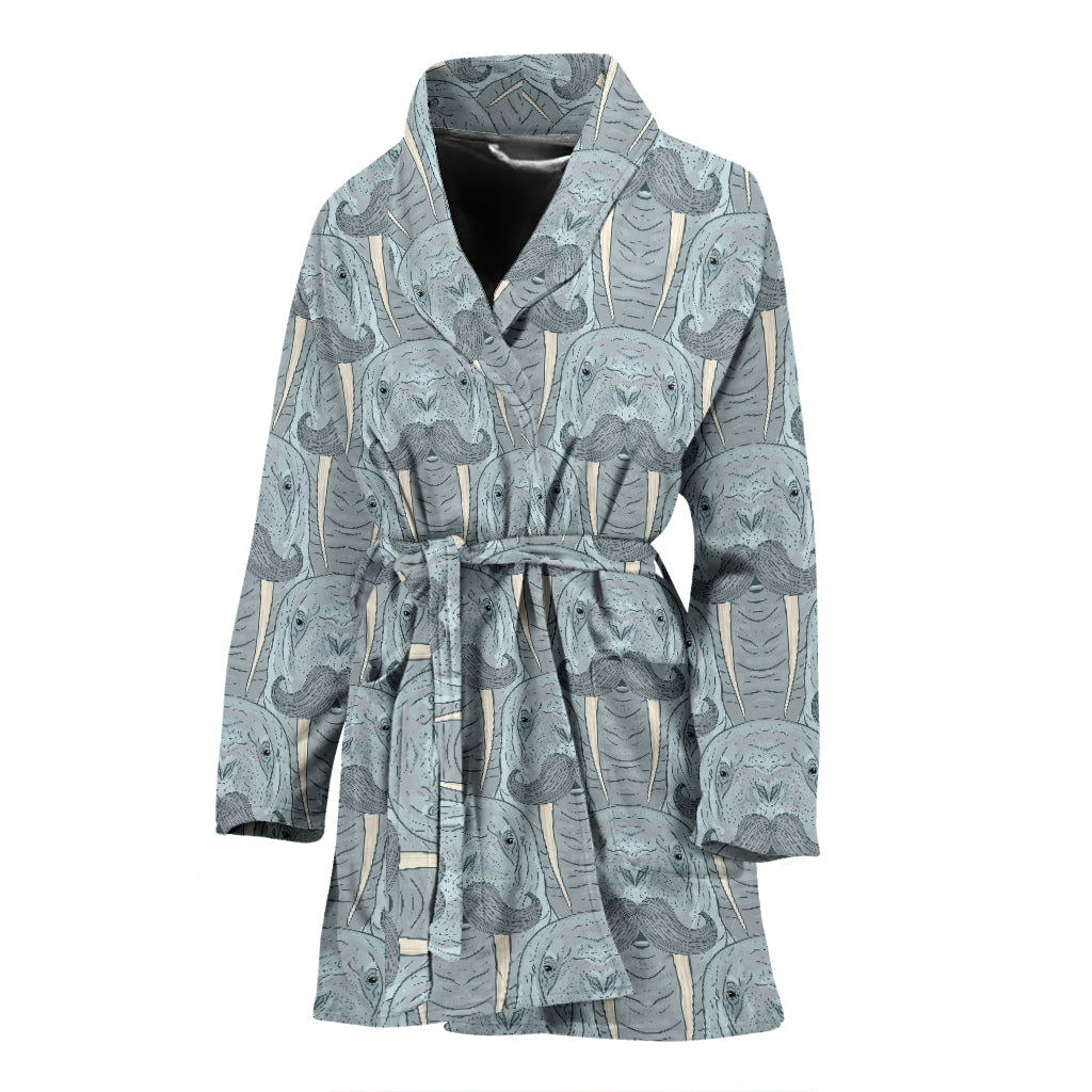 Walrus Print Design LKS402 Women Bathrobe