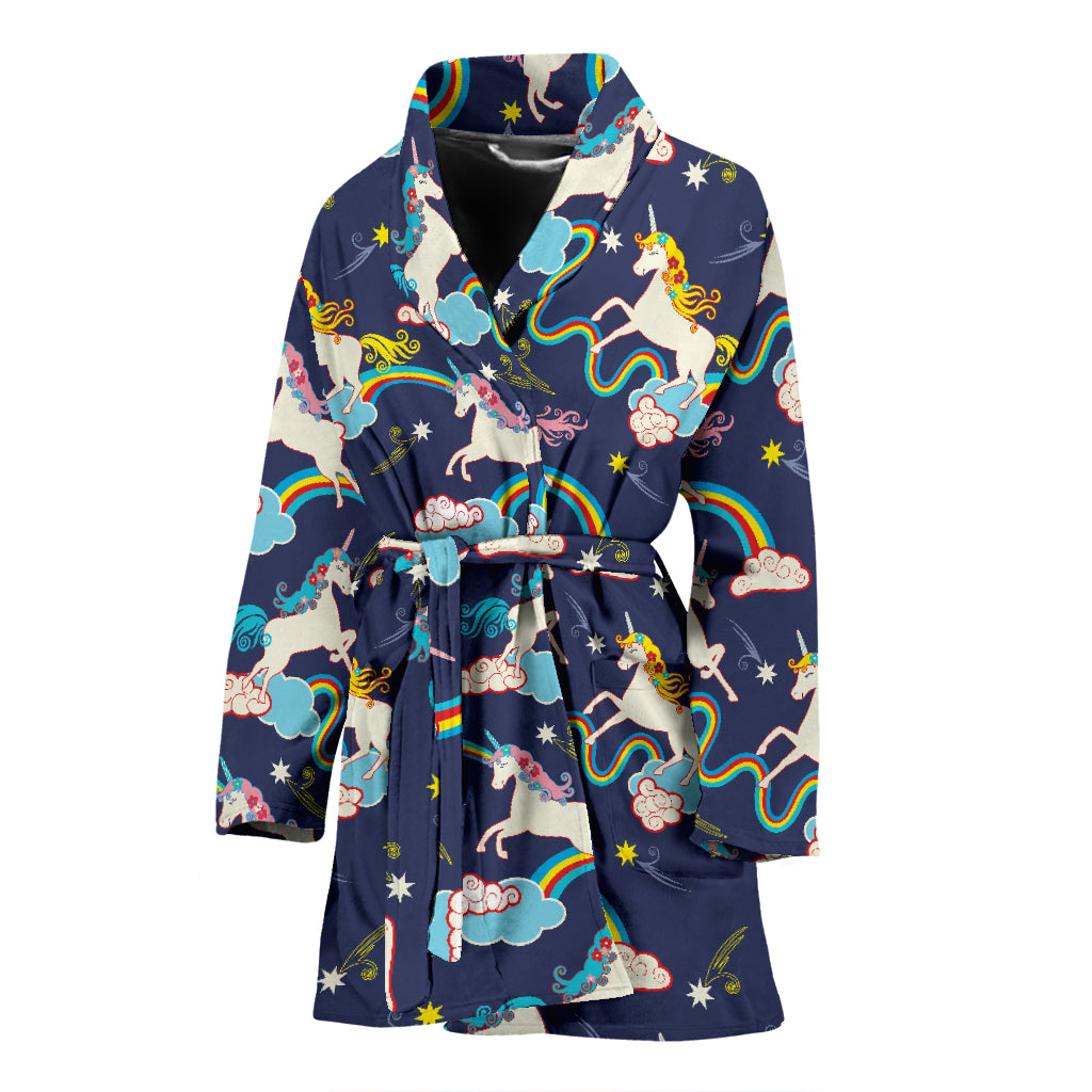 Unicorn Print Design LKS304 Women Bathrobe