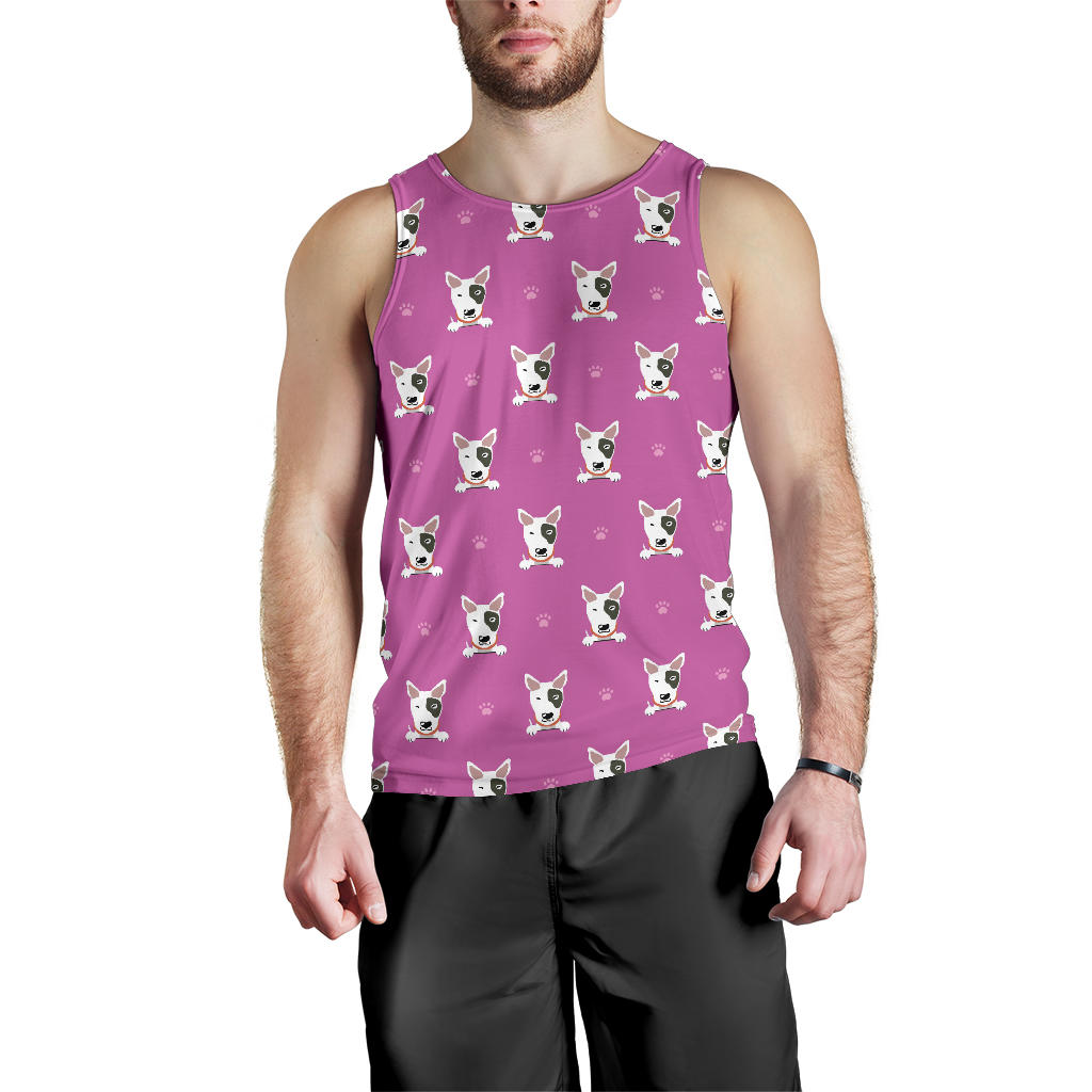 Bull Terrier Happy Print Pattern Men Tank Top