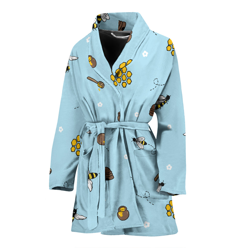Honey Bee Print Design LKS307 Women Bathrobe