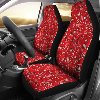 Bandana Paisley Red Print Design LKS3011 Car Seat Covers