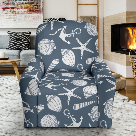 Seashell Print Design LKS306 Single Sofa Slipcover