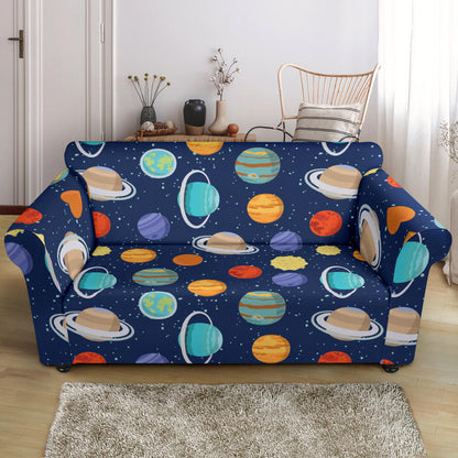 Planet With Star Print Design LKS303 Loveseat Couch Slipcover