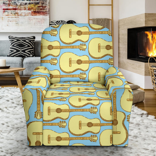 Acoustic Guitar Pattern Print Design 03 Recliner Slipcover with Pocket