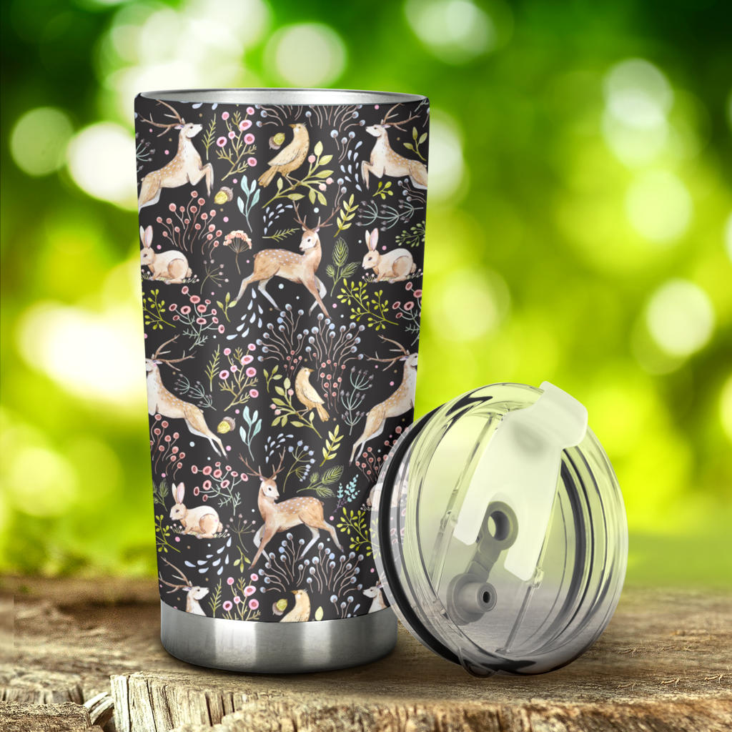 Deer Floral Jungle Tumbler