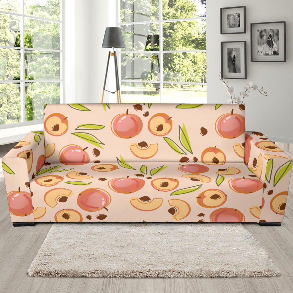 Peach Pattern Print Design A01 Sofa Slipcover