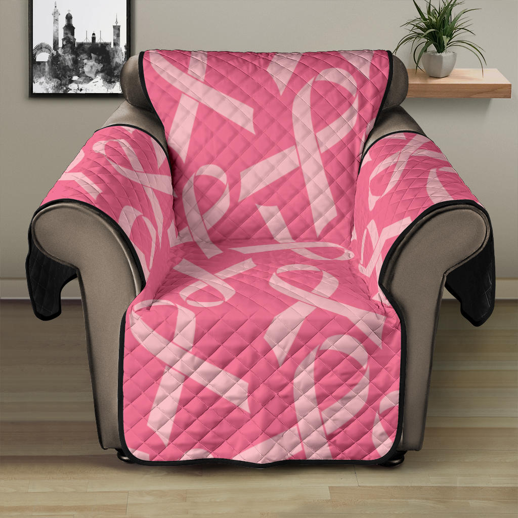 Breast Cancer Awareness Themed Recliner Cover Protector