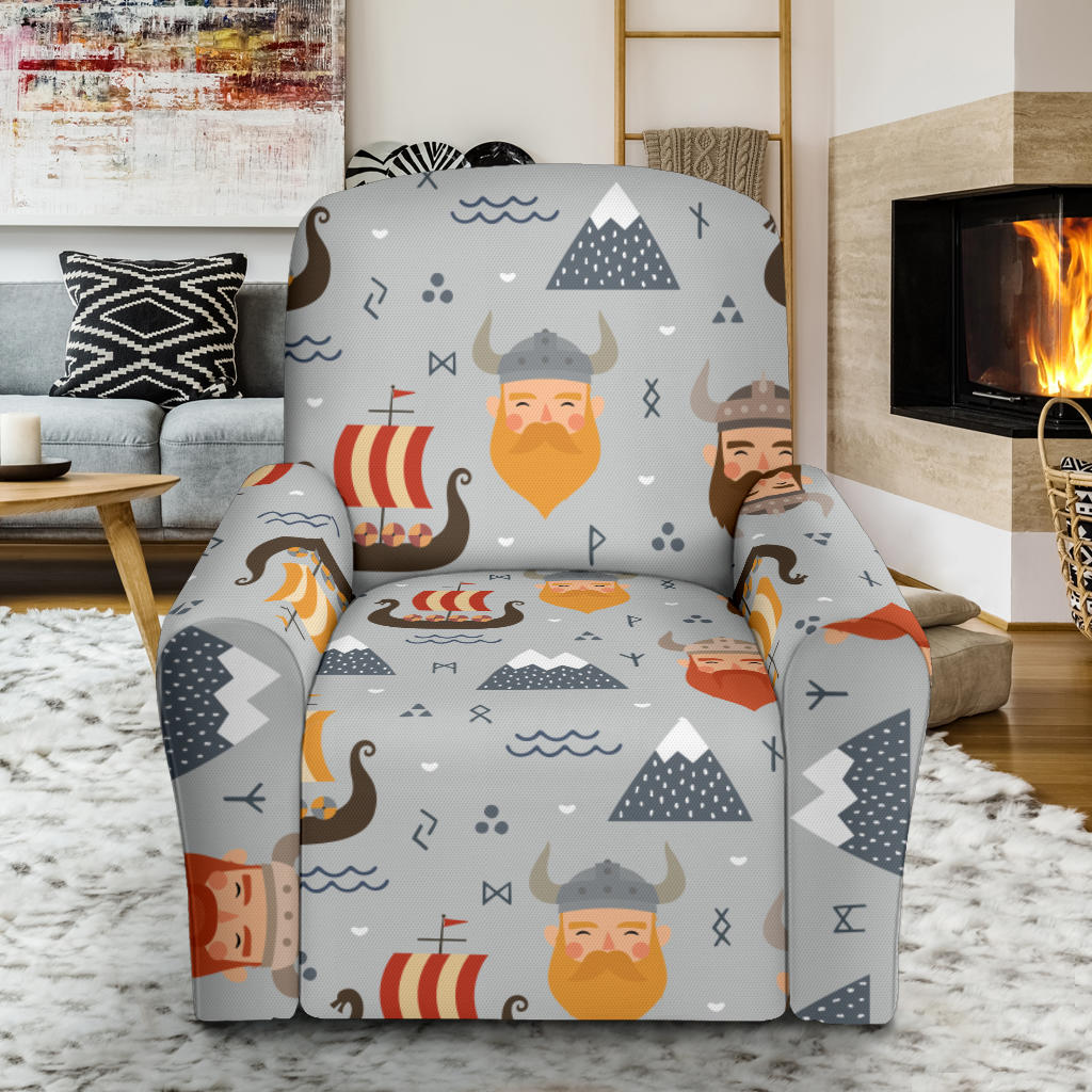 Vikings Print Design LKS307 Single Sofa Slipcover