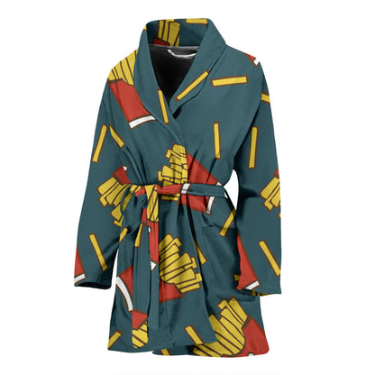 French Fried Pattern Print Design 04 Women Bathrobe