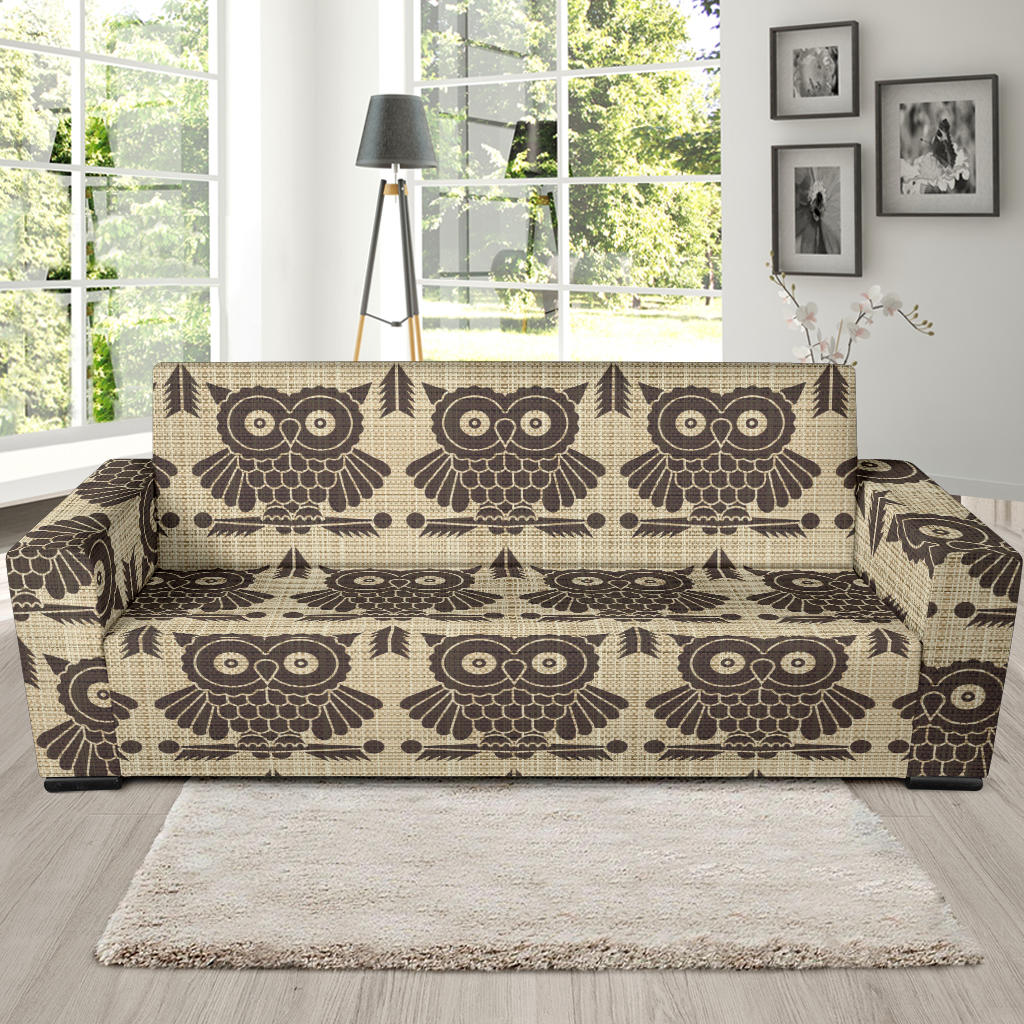 Owl Pattern Print Design A01 Sofa Slipcover