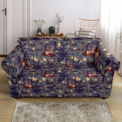 Creepy Graveyard Print Design LKS301 Loveseat Couch Slipcover