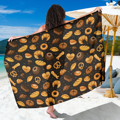 Bread Pattern Print Design 05 Sarong Pareo Wrap