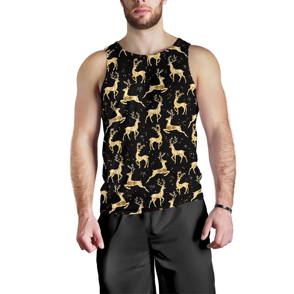 Deer Gold Pattern Men Tank Top