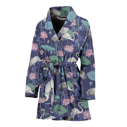 Water Lily Print Design LKS306 Women Bathrobe