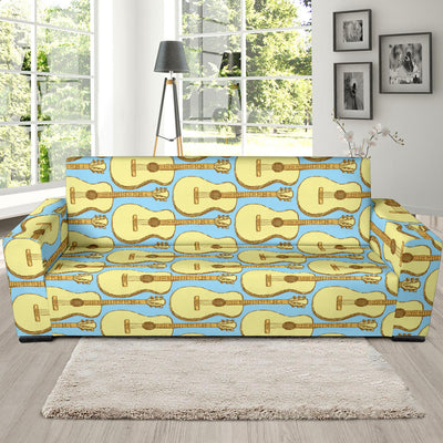 Acoustic Guitar Pattern Print Design 03 Sofa Slipcover