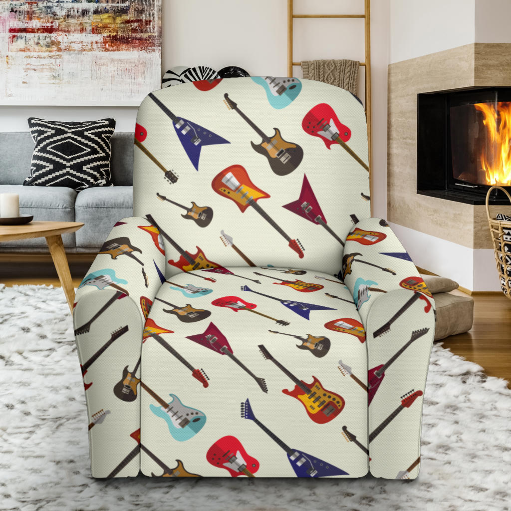 Electric Guitar Print Design LKS404 Recliner Slipcover with Pocket