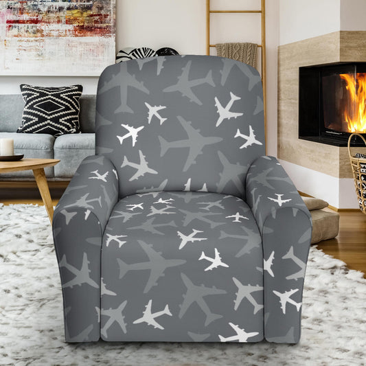 Airplane Pattern Print Design 02 Recliner Slipcover with Pocket