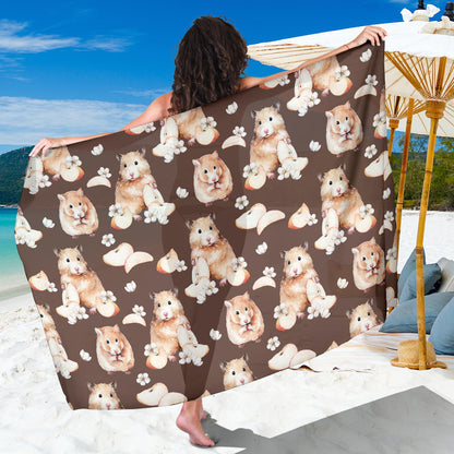 Hamster Pattern Print Design 03 Sarong Pareo Wrap