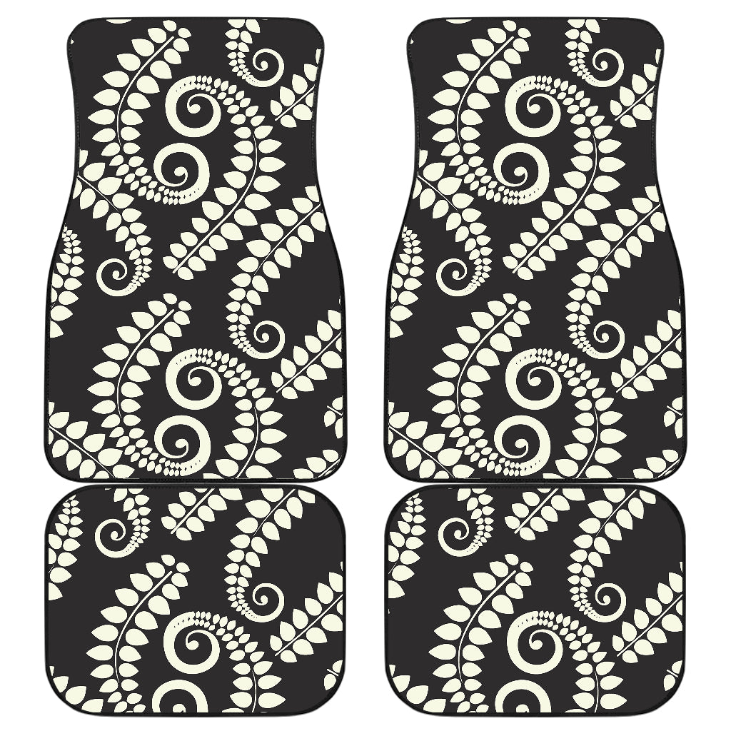 Fern Leave Print Pattern Car Floor Mats Front Back