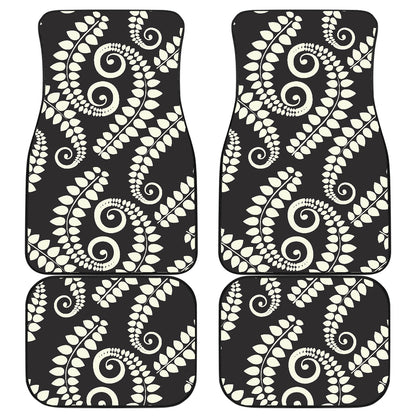 Fern Leave Print Pattern Car Floor Mats Front Back