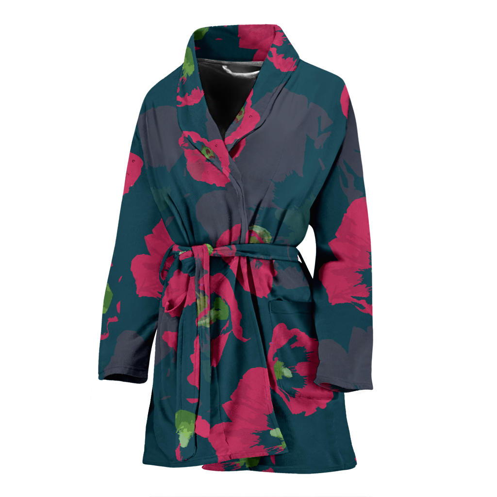 Morning Glory Pattern Print Design 01 Women Bathrobe