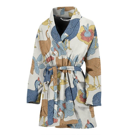 Guinea Fowl Pattern Print Design 01 Women Bathrobe