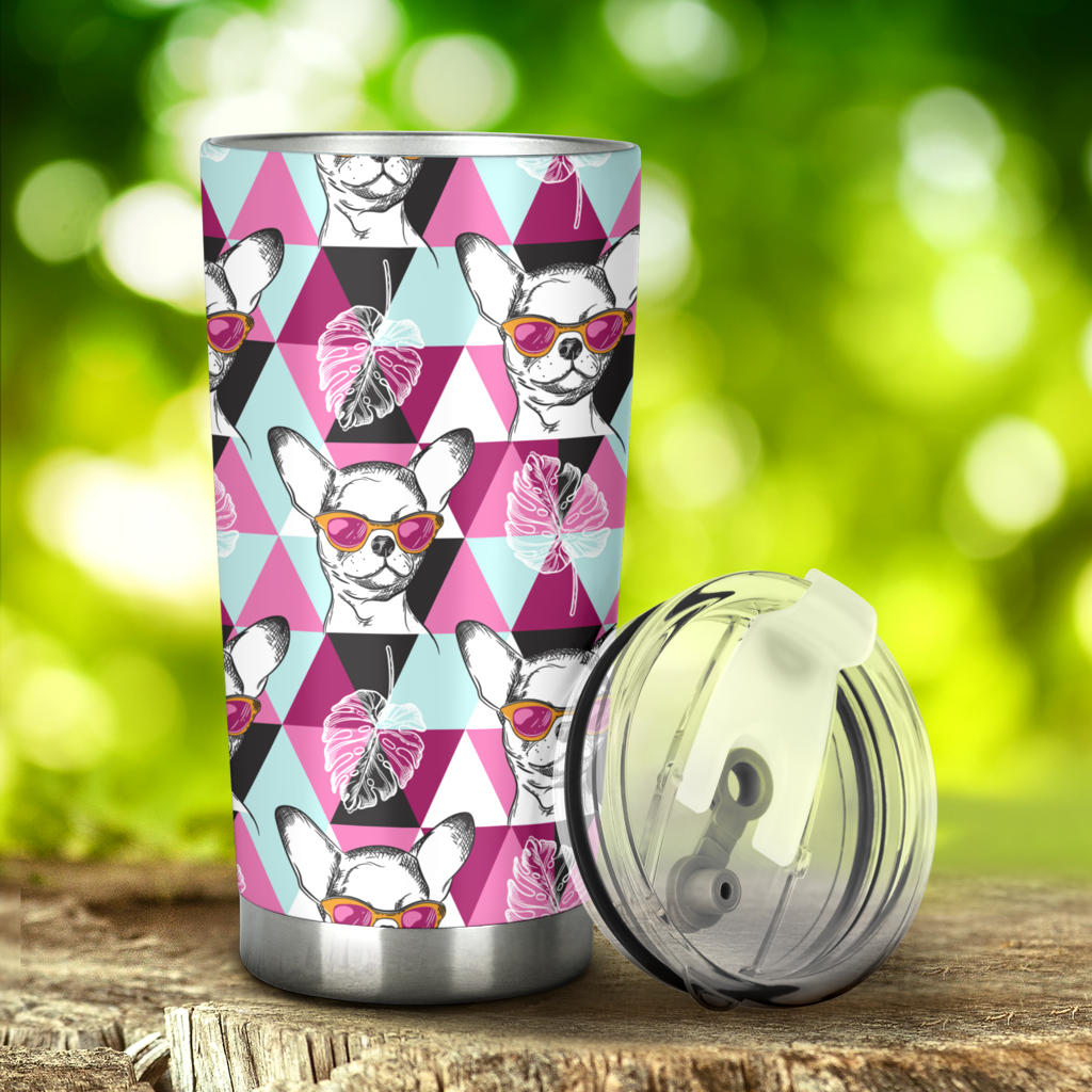 Chihuahua Cute Triangle Pattern Tumbler
