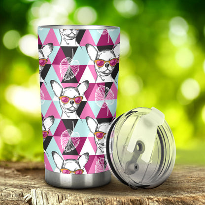 Chihuahua Cute Triangle Pattern Tumbler