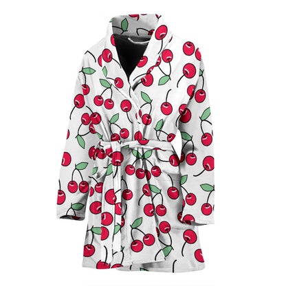 Cherry Pattern Print Design 03 Women Bathrobe