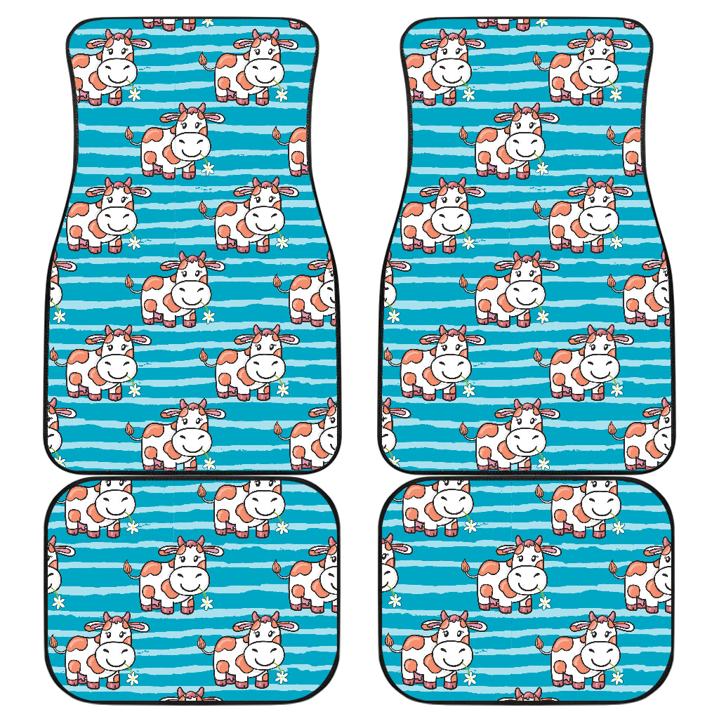 Cow Cute Print Pattern Car Floor Mats Front Back