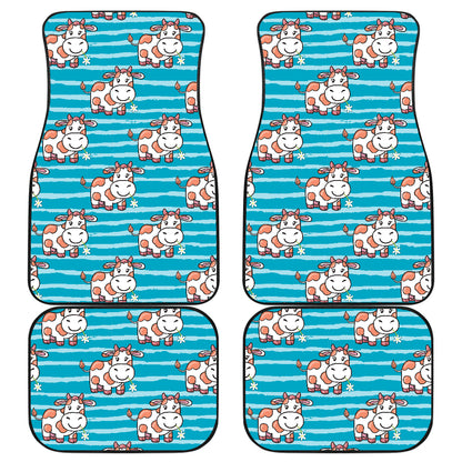 Cow Cute Print Pattern Car Floor Mats Front Back
