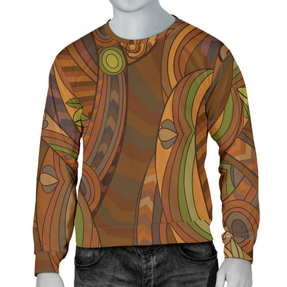 Maori Ornament Design Print Men Long Sleeve Sweatshirt