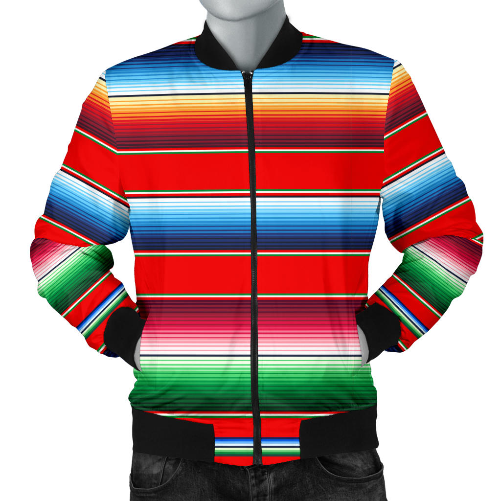 Serape Print Men Bomber Jacket
