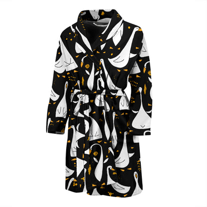 Goose Print Design LKS401 Men Bathrobe