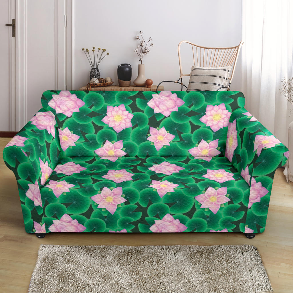 Water Lily Print Design LKS303 Loveseat Couch Slipcover
