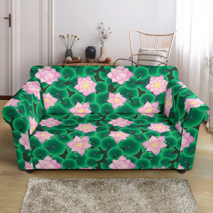 Water Lily Print Design LKS303 Loveseat Couch Slipcover