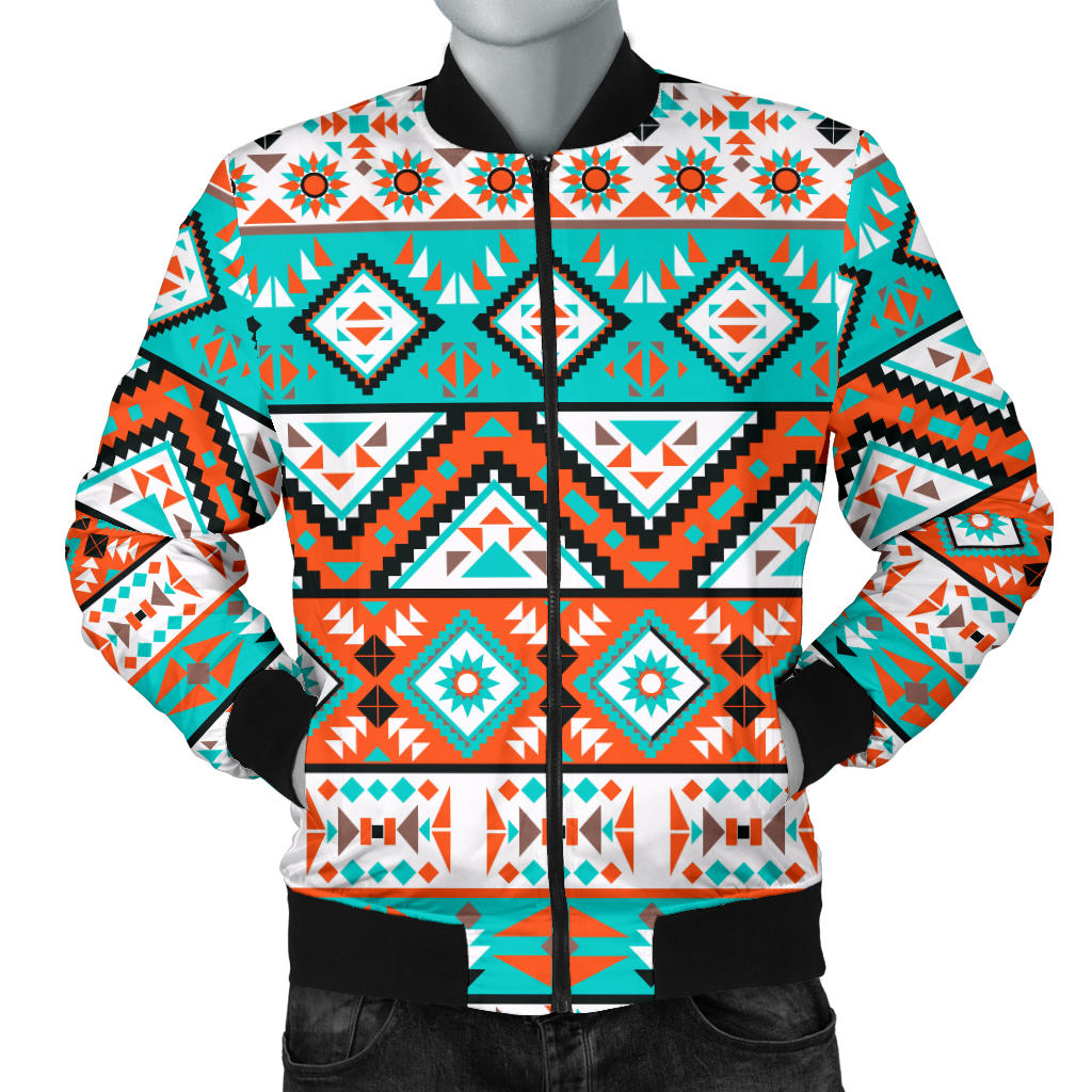 Navajo Style Print Pattern Men Bomber Jacket