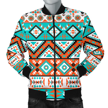 Navajo Style Print Pattern Men Bomber Jacket