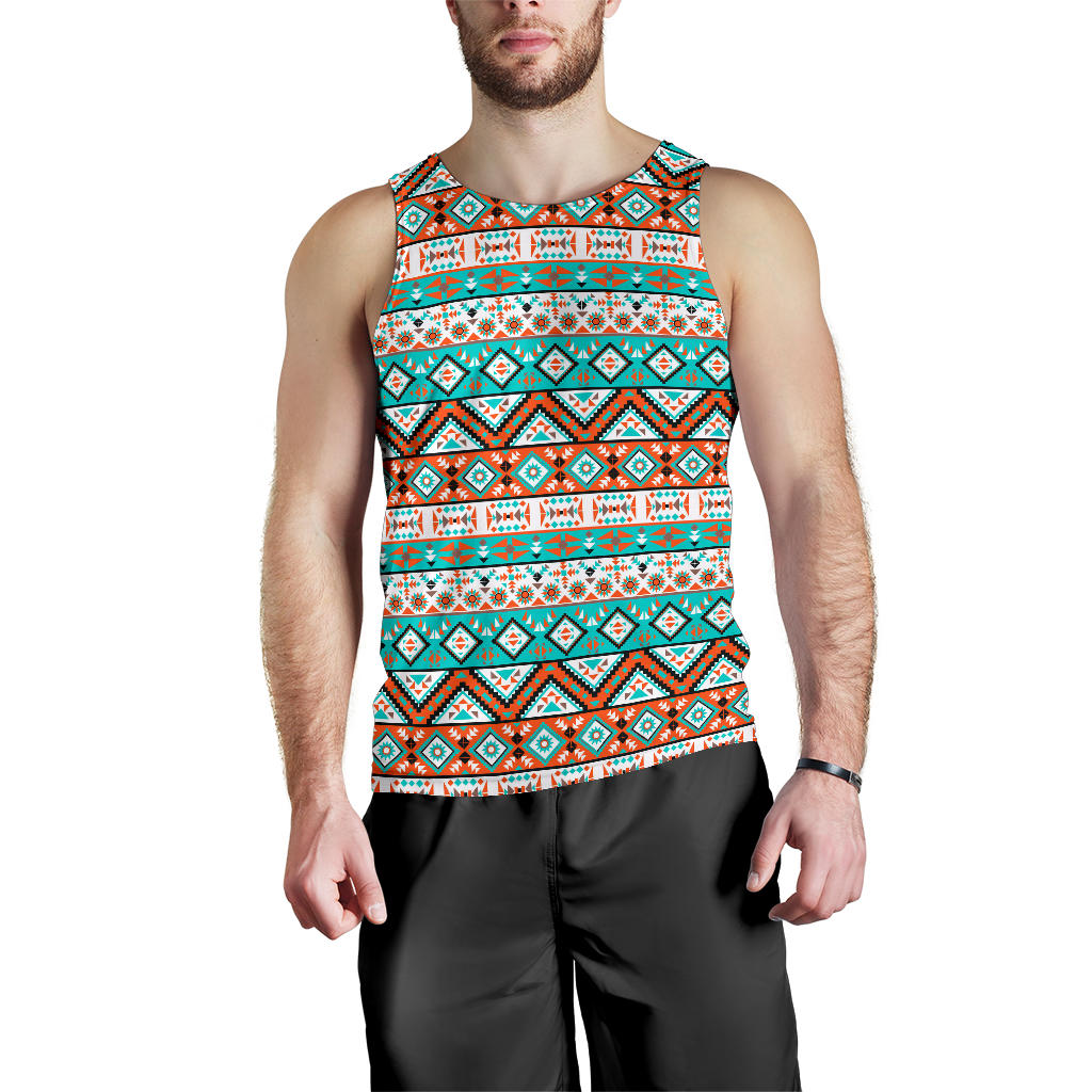 Navajo Style Print Pattern Men Tank Top